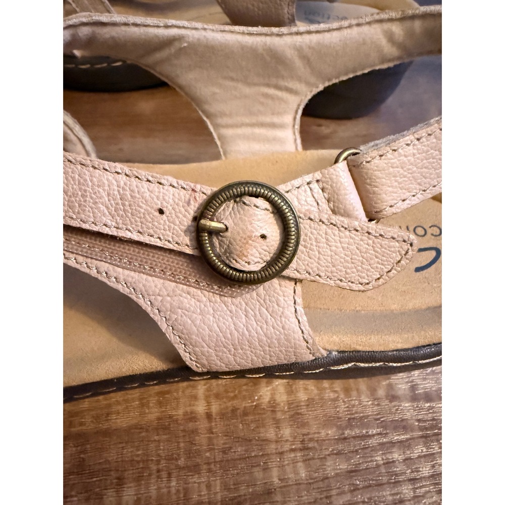 Clarks Collection Adjustable Leather Sandals Merliah Bonita Sand Sz 9.5W - Picture 4 of 7